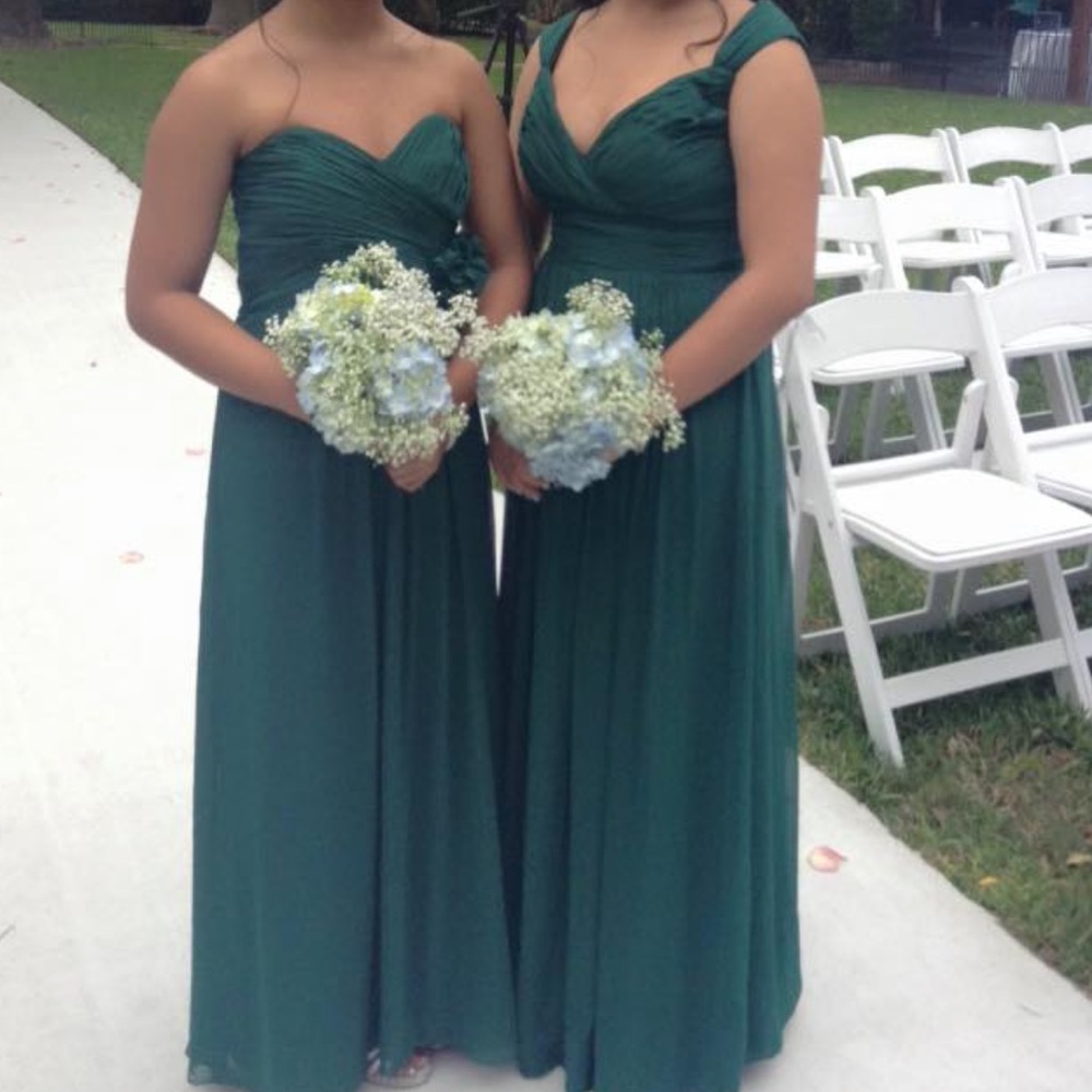 Hunter green long formal dress